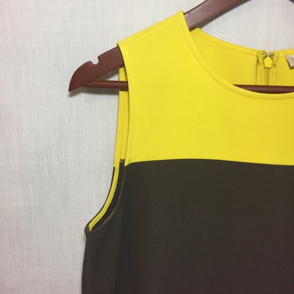 LOFT Lime Green ColorBlock Flounce DropWaist Dress - Picture 3 of 7